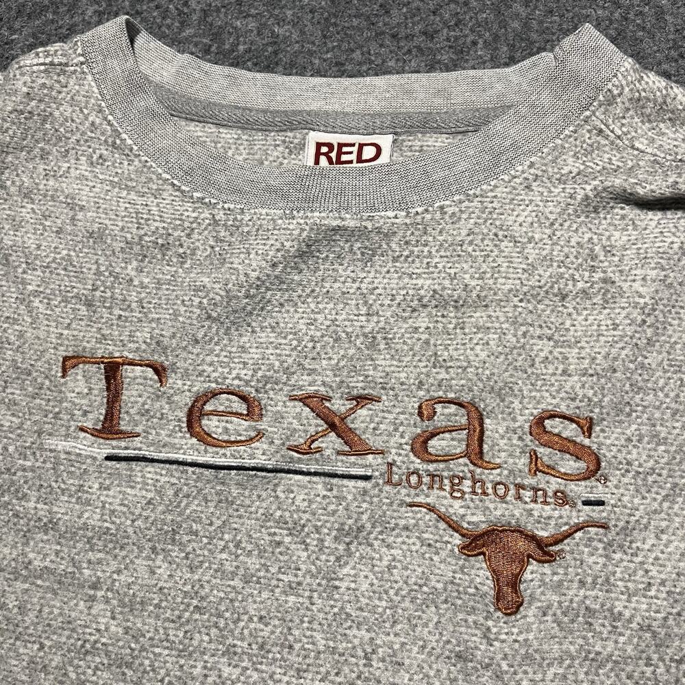 Vtg Texas Longhorns Sweatshirt Mens 2XL Gray Crewneck Pullover Embroidered 90s